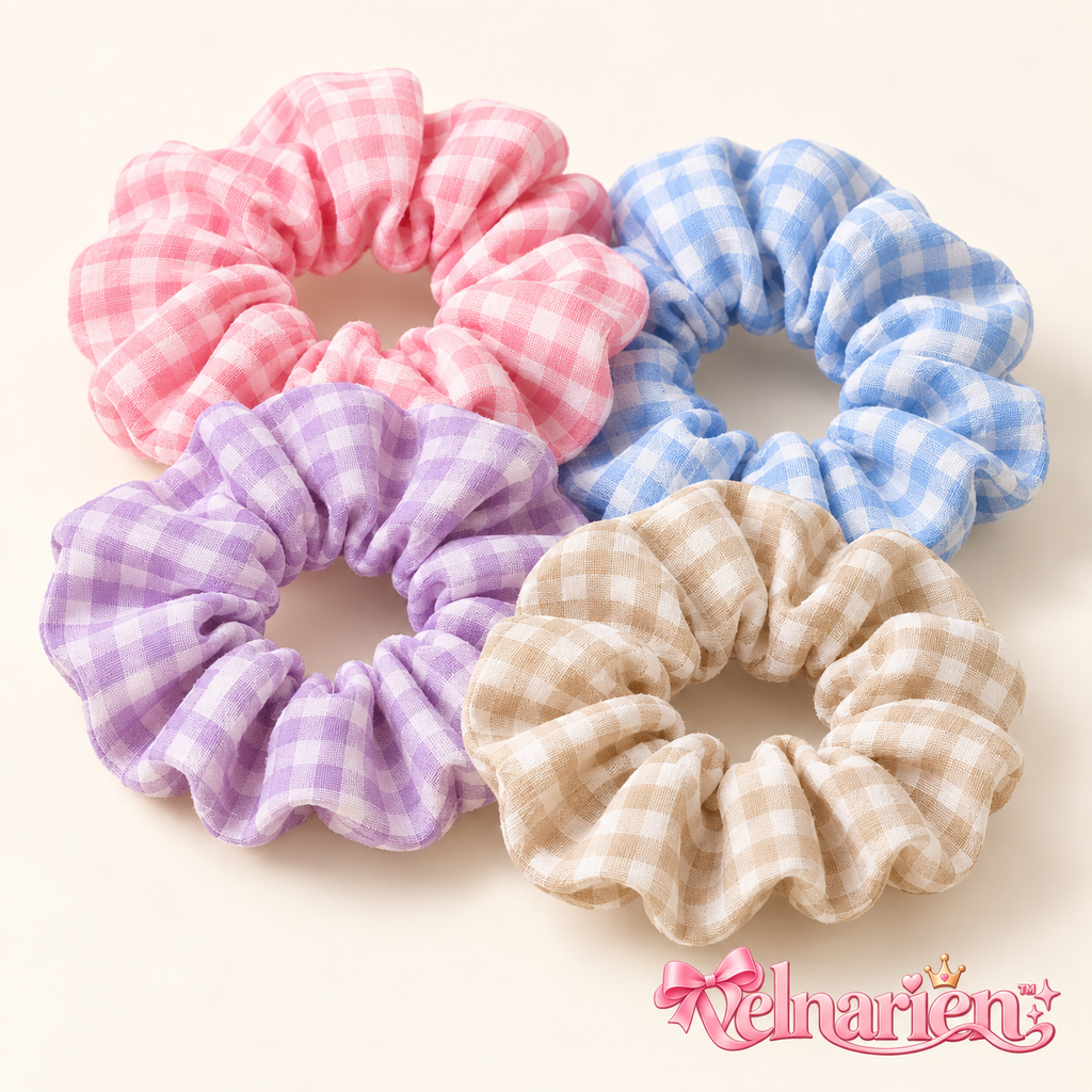 Velnarien™ Gingham Scrunchie Set