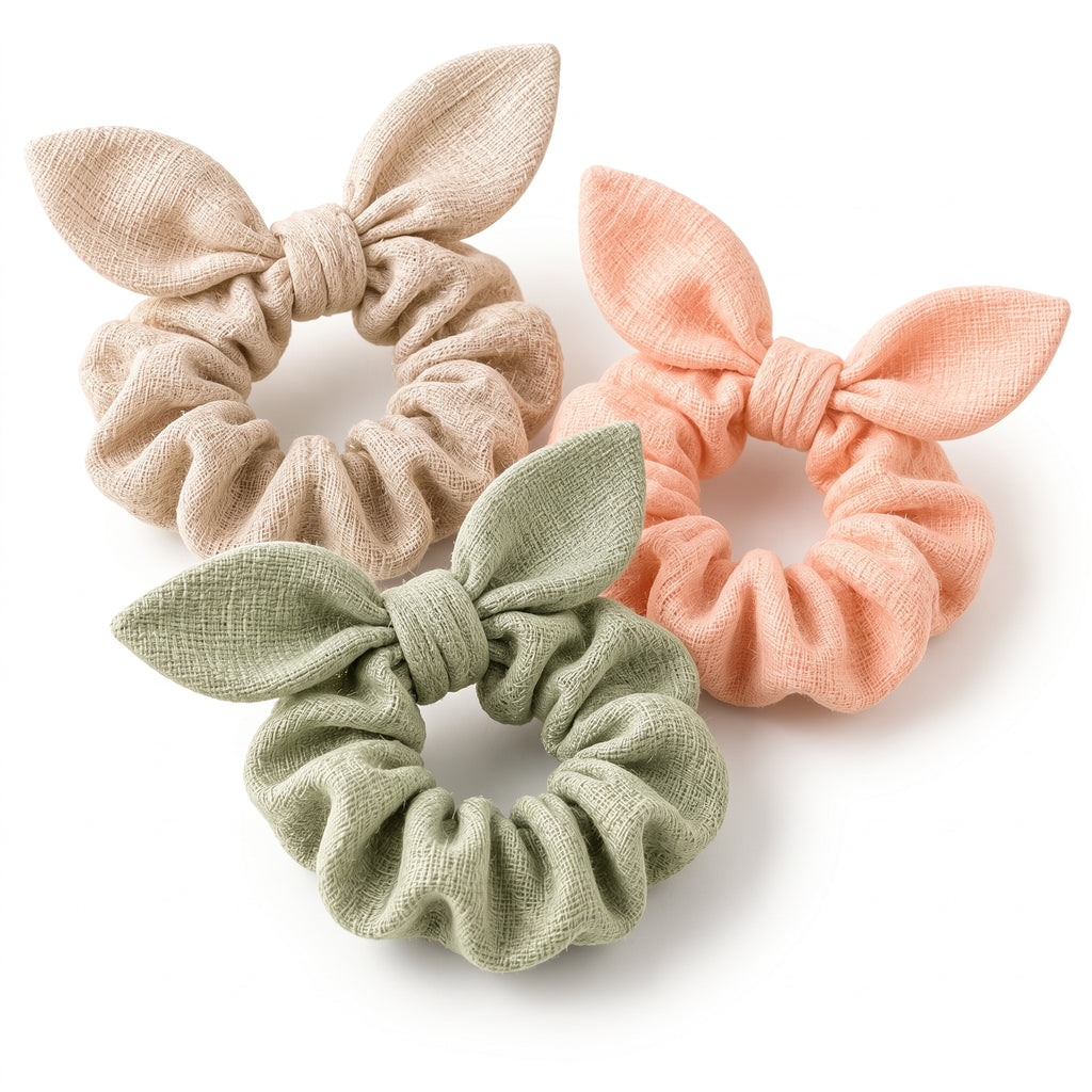 Velnarien™ Bunny Ear Bow Scrunchie Set