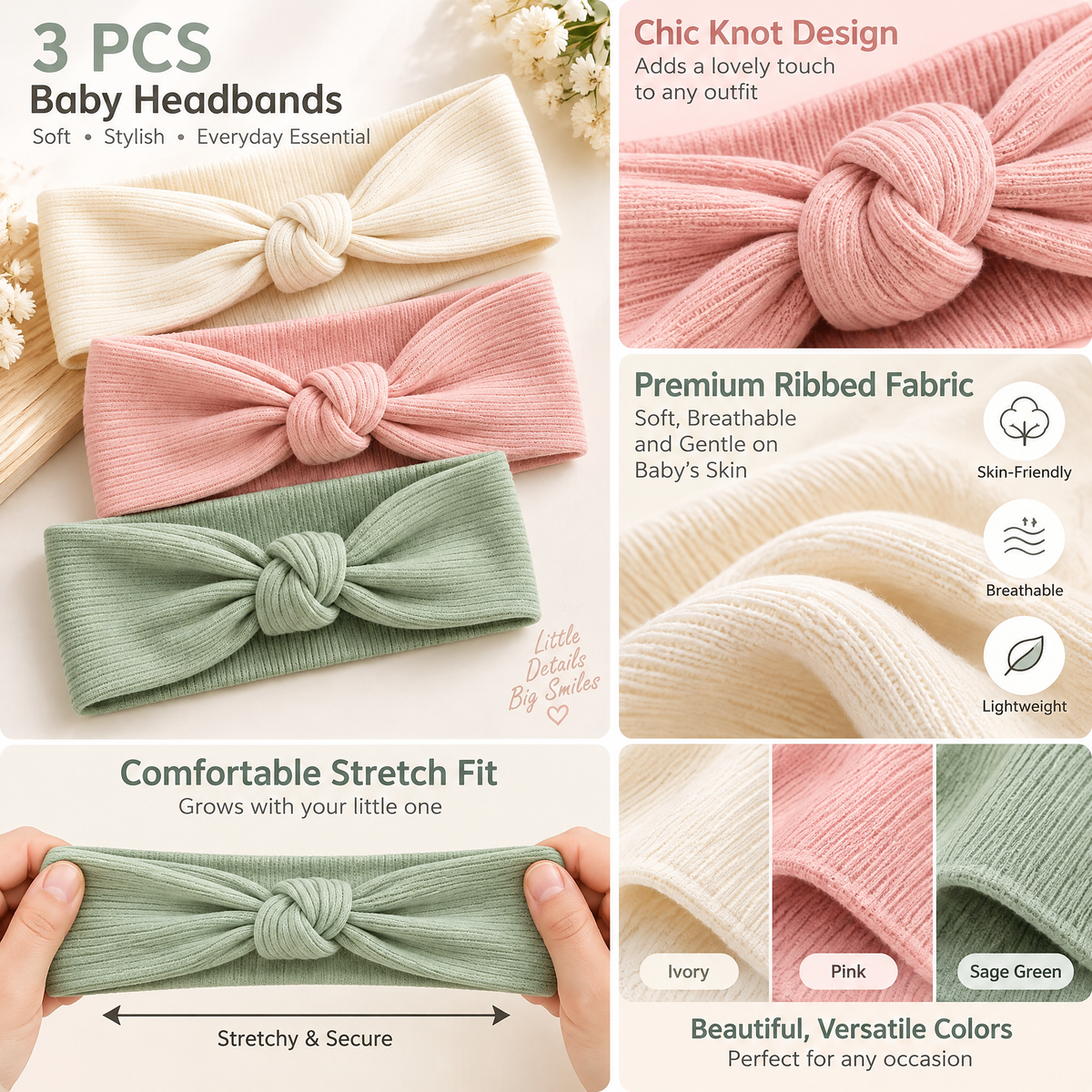 Velnarien™ Ribbed Knot Headband Set