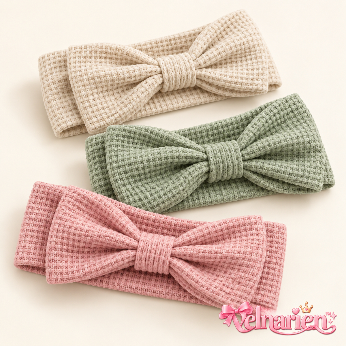 Velnarien™ Waffle Knit Bow Headband Set