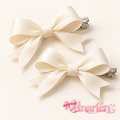 Velnarien™ Ivory Satin Bow Hair Clip Duo