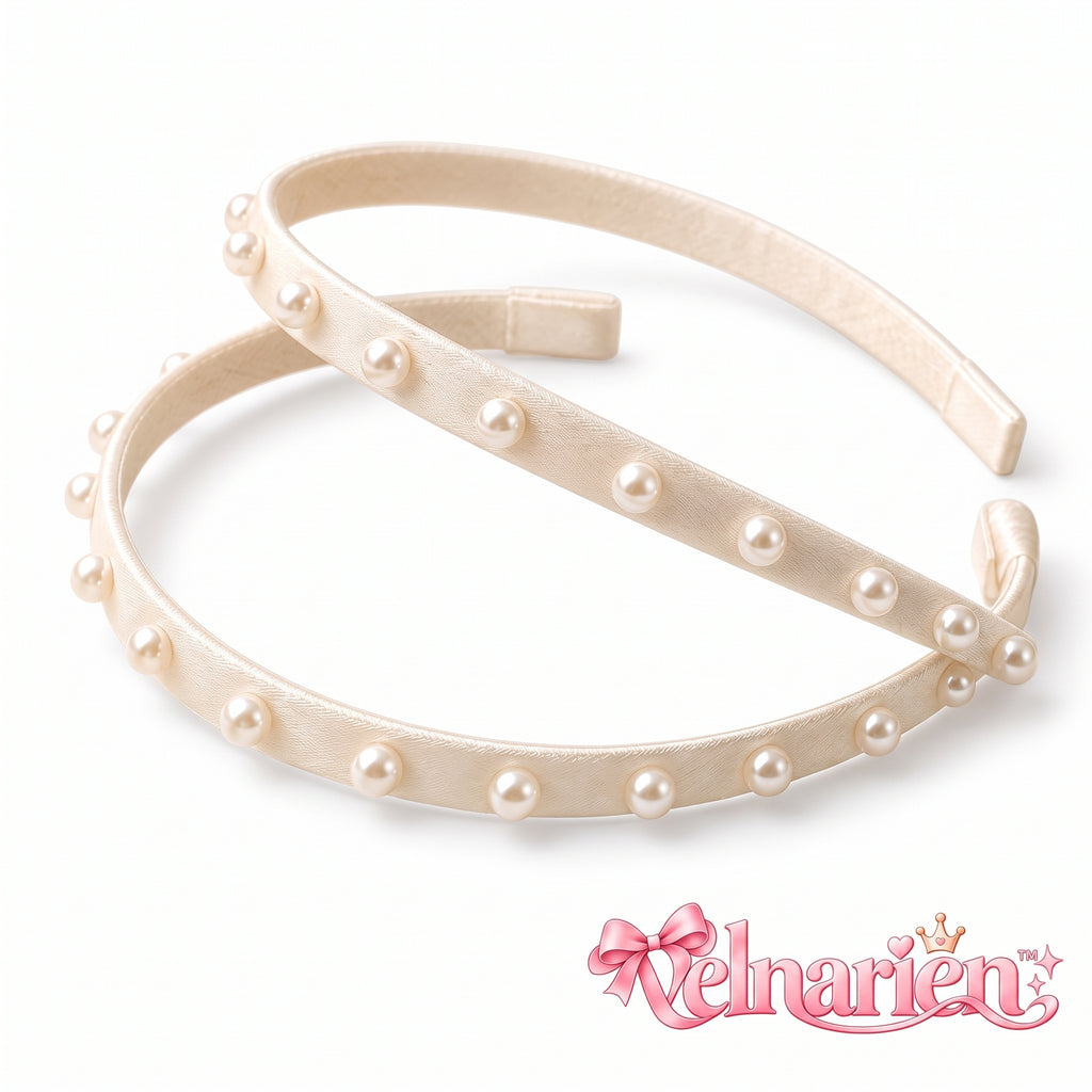 Velnarien™ Pearl Accent Satin Headband Set