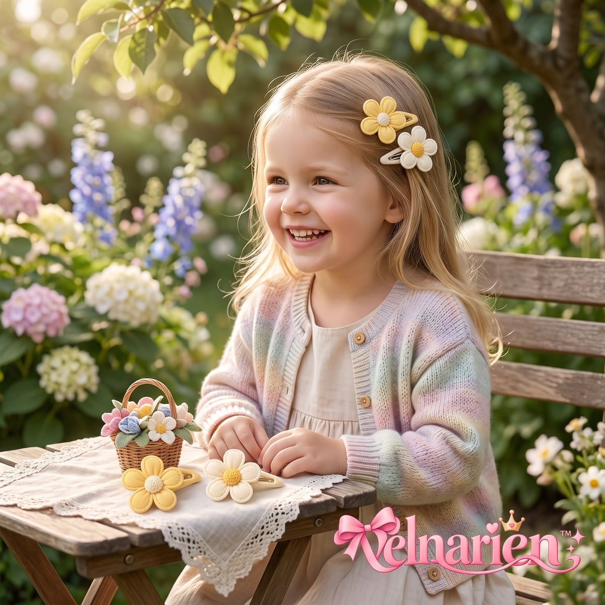 Velnarien™ Daisy Fabric Snap Clip Set