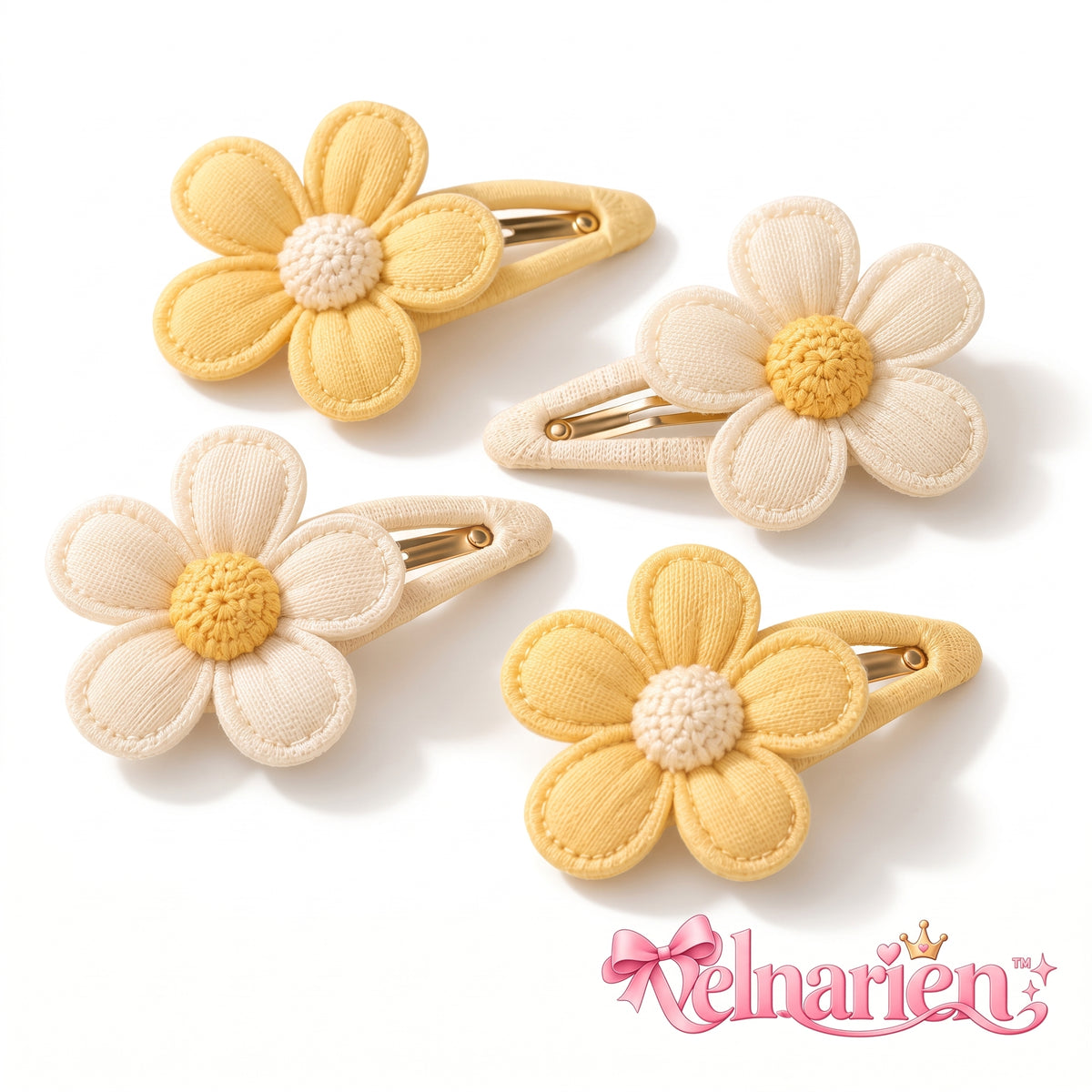 Velnarien™ Daisy Fabric Snap Clip Set