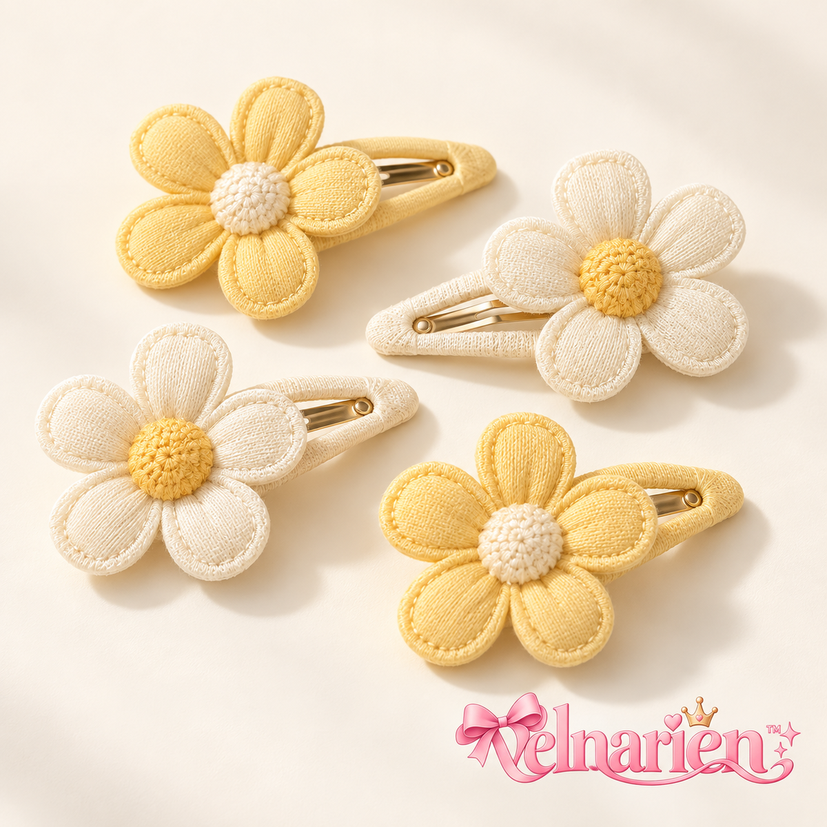 Velnarien™ Daisy Fabric Snap Clip Set