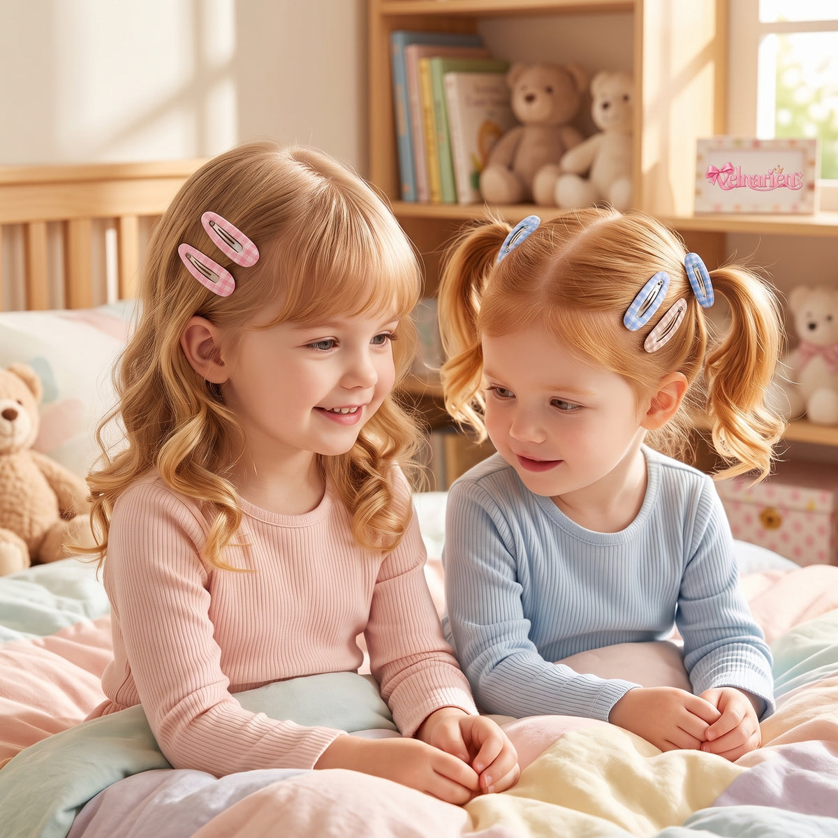 Velnarien™ Gingham Fabric Snap Clip Set