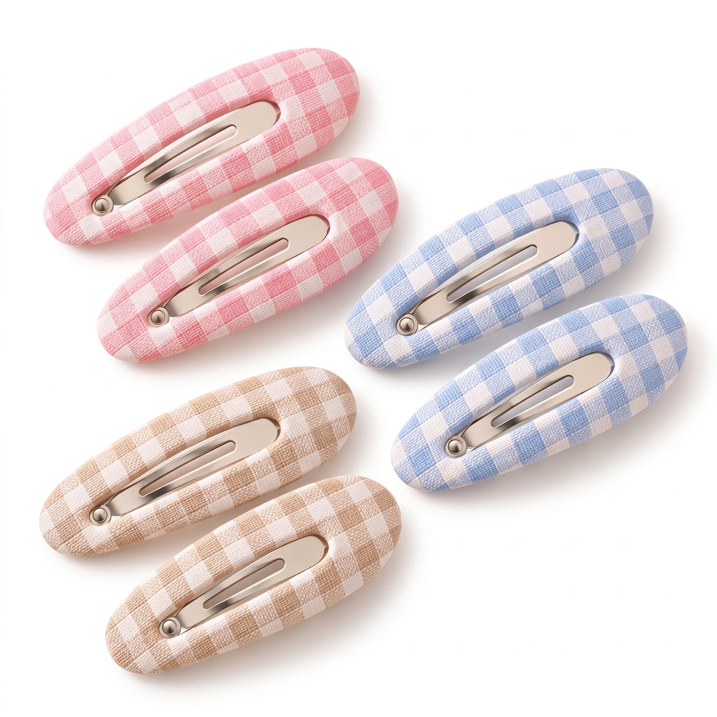 Velnarien™ Gingham Fabric Snap Clip Set