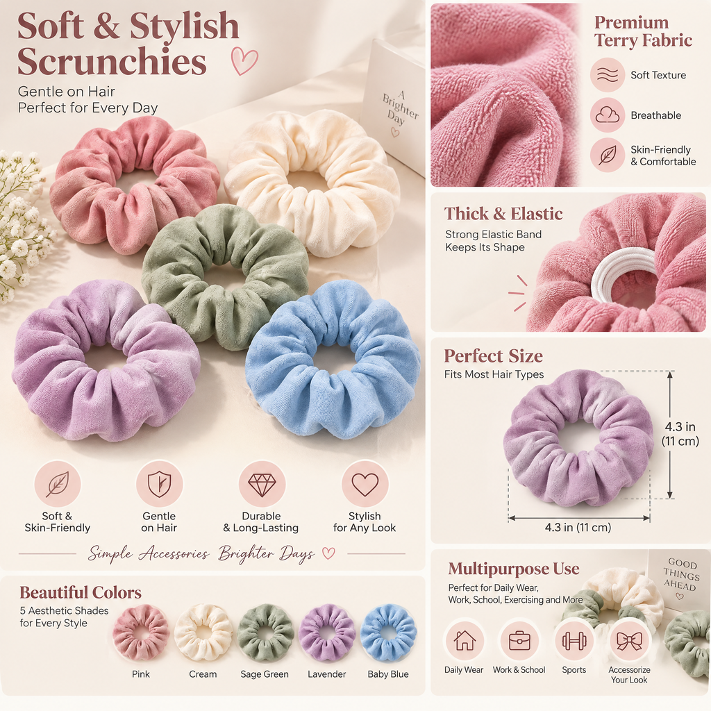 Velnarien™ Soft Textured Scrunchie Set